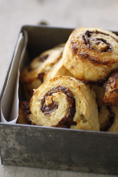 Nutella and Pear Pinwheel Scones