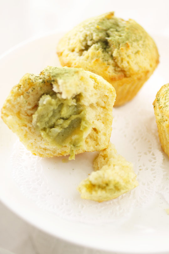 Lemon Matcha Custard Cupcakes