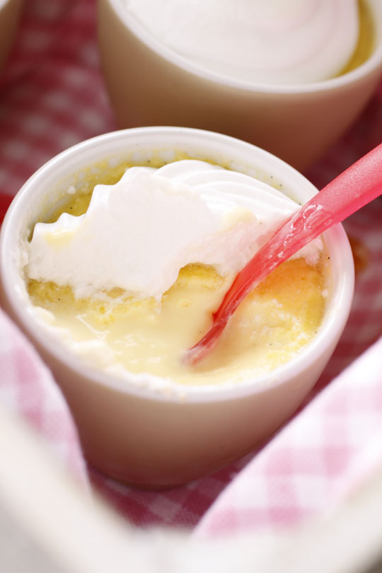 Lemon Petits Pots de Creme with Meringue Hats