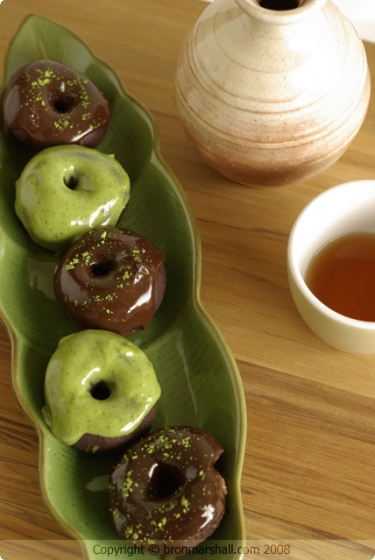 Mini Chocolate Matcha Doughnuts