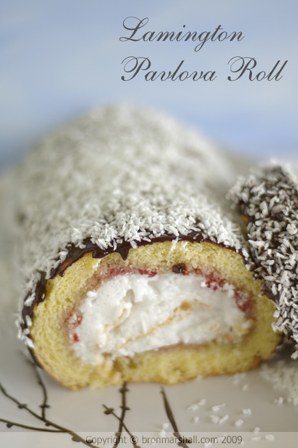 Lamington Pavlova Roll