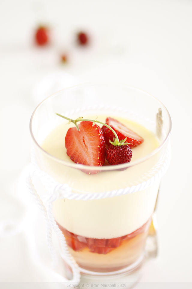 Strawberry Champagne Gelée with French
Vanilla Crème Bavaroise